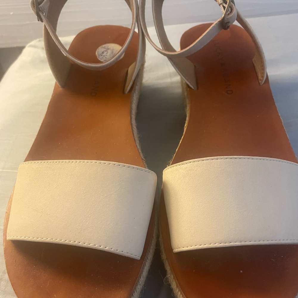 Lucky Brand Jeneka Leather Platform Espadrilles Strappy Sandals - Picture 4 of 5